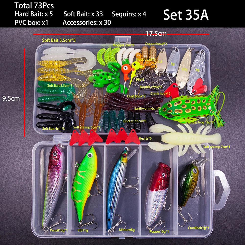 🎣 Zestaw Przynęt Wędkarskich – Lure Kit do Różnych Typów Łowienia