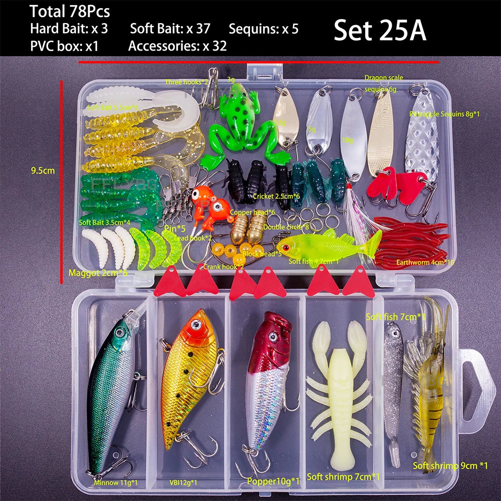 🎣 Zestaw Przynęt Wędkarskich – Lure Kit do Różnych Typów Łowienia