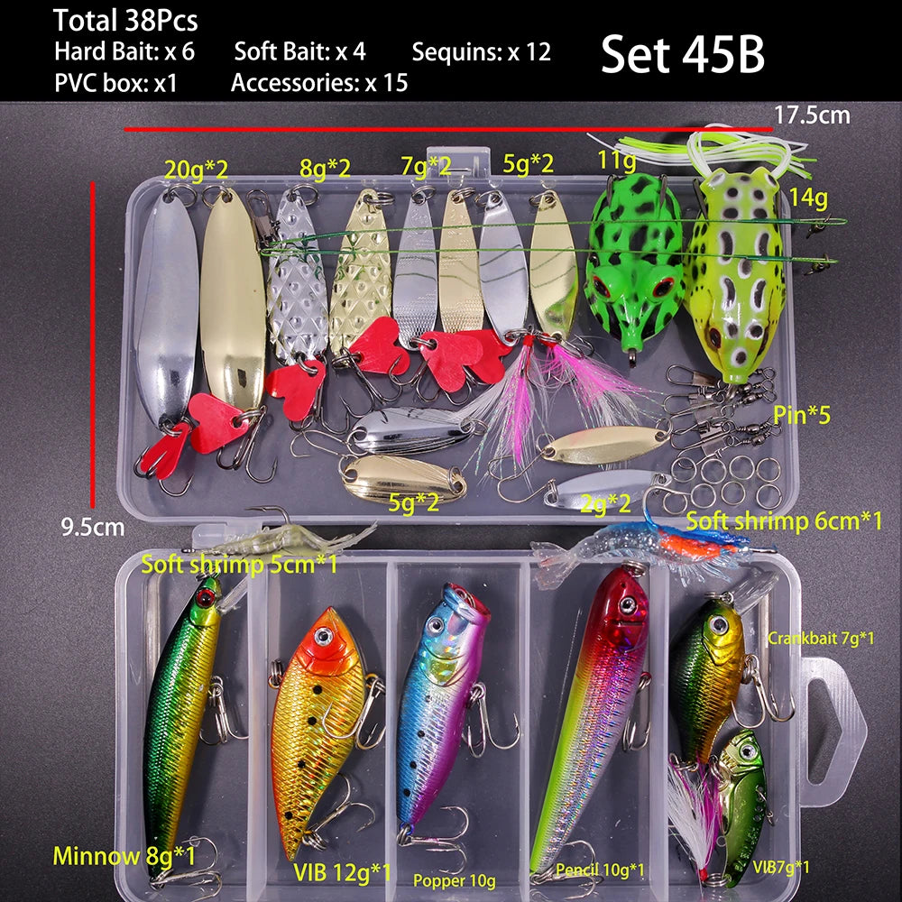 🎣 Zestaw Przynęt Wędkarskich – Lure Kit do Różnych Typów Łowienia