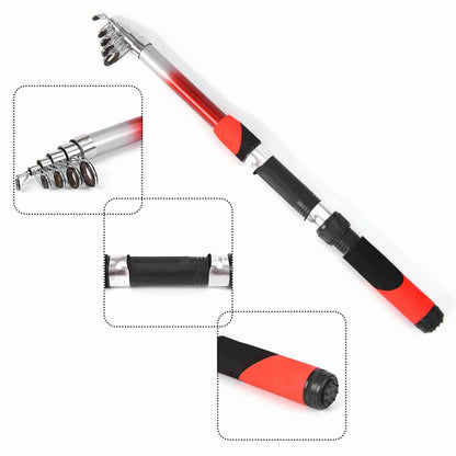 New Fishing Pole Set Full Kits With Telescopic Fishing Rod And Reel Complete Kit 2.1m Portable Telescopic Fishing Rod