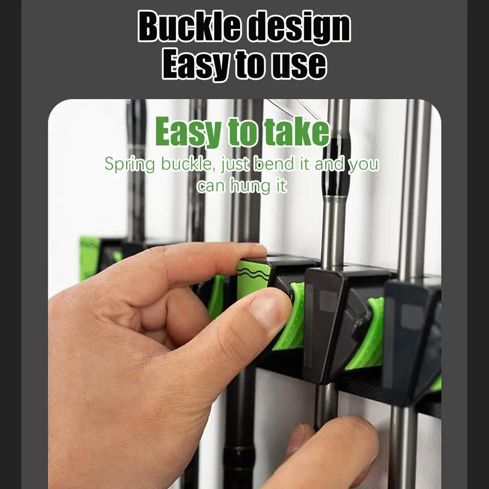 Fishing Rod Holders 3-Rod Rack Vertical Pole Holder Wall Mount Modular Fishing Stand Pole For Space Saving Garage Wall 1-4PCS
