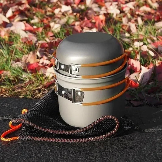 New Portable Outdoor Camping Cookset Pot Set Hike Picnic Barbecue Cooking Folding Cookware Kitchen Utensil Spoon Knife Equipment