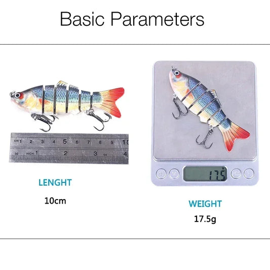 6 Segment Multi Jointed Fishing Lure 10cm/17.5g Sinking Swimbait Artificial Wobblers Crankbait Hard Bait Pesca Tackle 5/3/1Pcs