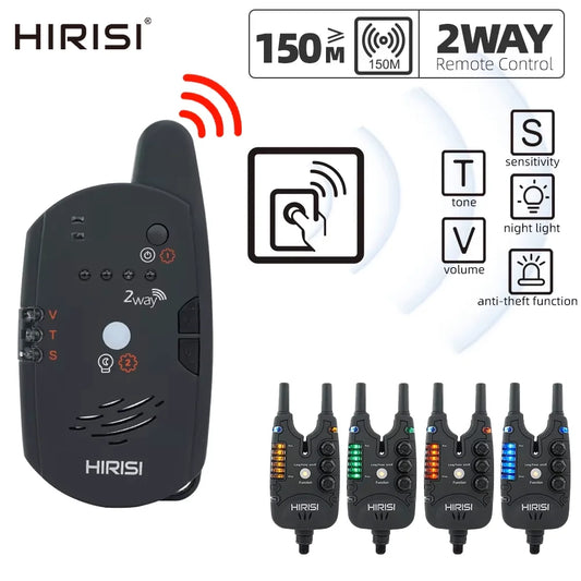 Hirisi Carp Fishing Alarm Set Wireless Bite Alarm 2 Way Remote Control Bite Indicator Fishing Accessories S8