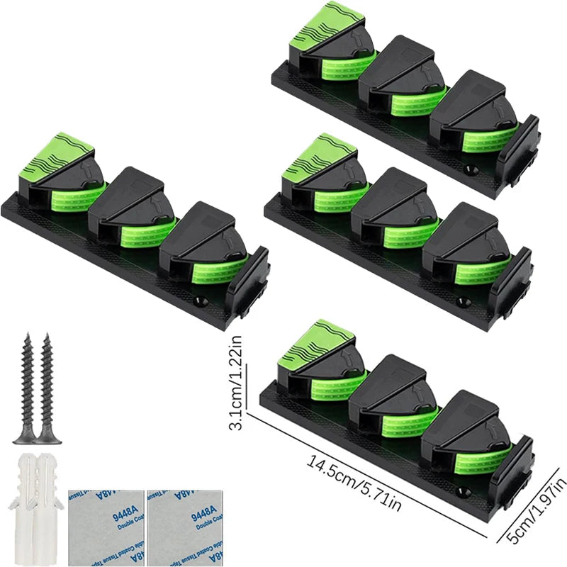 Fishing Rod Holders 3-Rod Rack Vertical Pole Holder Wall Mount Modular Fishing Stand Pole For Space Saving Garage Wall 1-4PCS
