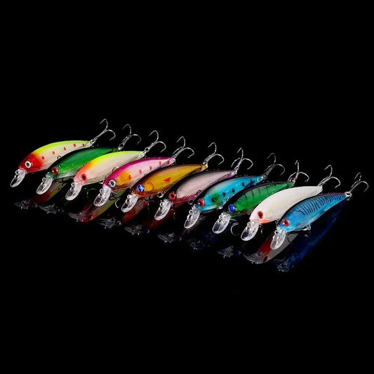 Laser Minnow Fishing Lure 11CM/13.5G Set Artificial Wobbler Topwater Bait Pesca Hard Crankbait Tackle for Bass 10/5Pcs
