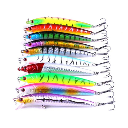 Minnow Fishing Lures Floating Hard Bait 95mm 7g Artificial Bait Wobbler Crankbait Carp Perch Pesca Fishing Tackle 10/5Pcs