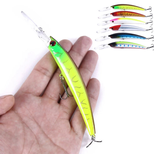 🦐HENGJIA Wobler – 15cm, 15g, Deep Diving Crankbait z 6# Haczykami, z Wibrującą Kulą