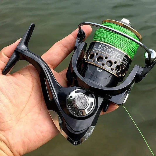 New Super Power Drag Fishing Reel Spool Grip Wooden Handshake Metal Spinning Reel Wheel Equipment For Carp Reel Bass Pesca