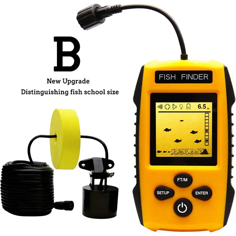 🎣 Przenośny Fish Finder z Sonarem – Głębokość do 183 m, Zasilanie AAA