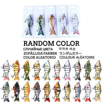 6 Segment Multi Jointed Fishing Lure 10cm/17.5g Sinking Swimbait Artificial Wobblers Crankbait Hard Bait Pesca Tackle 5/3/1Pcs