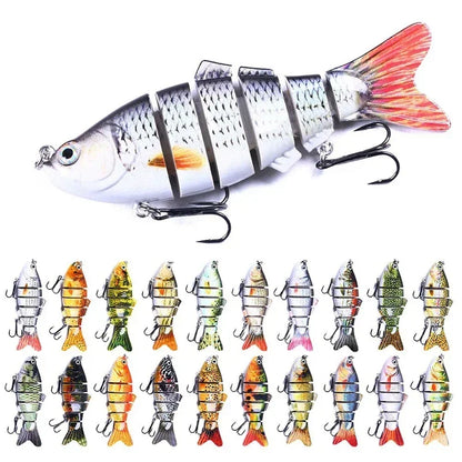 6 Segment Multi Jointed Fishing Lure 10cm/17.5g Sinking Swimbait Artificial Wobblers Crankbait Hard Bait Pesca Tackle 5/3/1Pcs