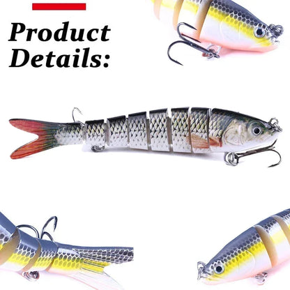Multi Jointed Fishing Lure Slow Sinking Bionic Segmented Bait 10cm/12.4g Wobble Tackle for Freshwater Saltwater Pesca 5/3/1Pcs