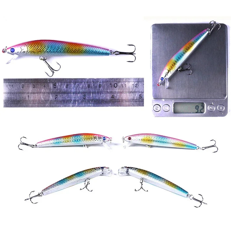 Minnow Fishing Lures Floating Hard Bait 95mm 7g Artificial Bait Wobbler Crankbait Carp Perch Pesca Fishing Tackle 10/5Pcs
