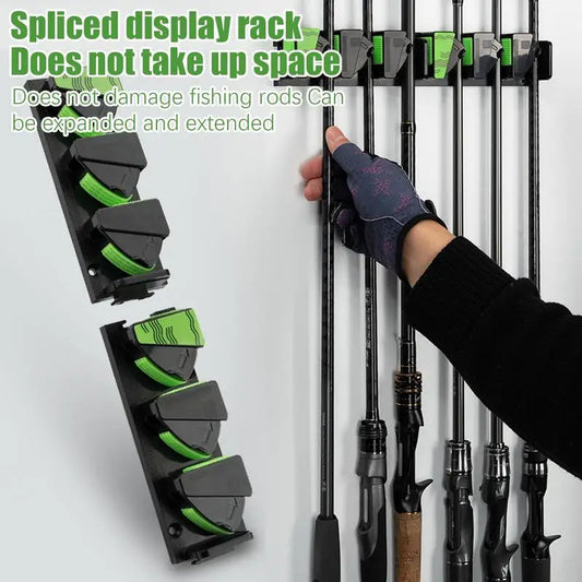 Fishing Rod Holders 3-Rod Rack Vertical Pole Holder Wall Mount Modular Fishing Stand Pole For Space Saving Garage Wall 1-4PCS